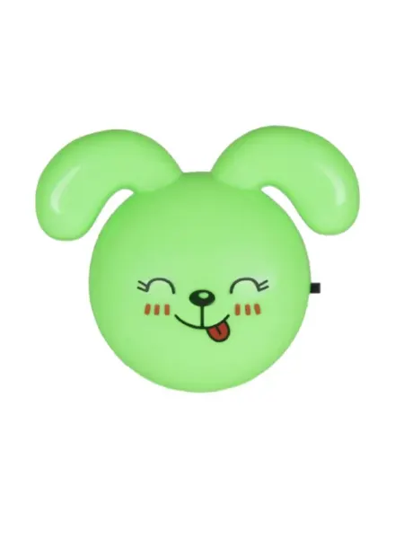 Ночник детский LED ZooVibe CuteBunnyGlow, зеленый, в розетку