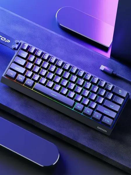 Проводная мембранная клавиатура Eweadn F61 Black для дома и…
