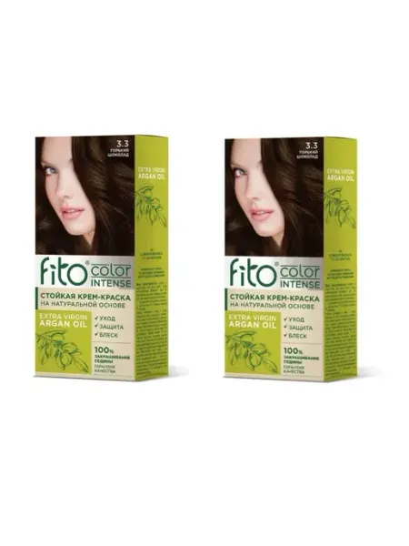 Стойкая крем-краска для волос тон 3.3 Горький шоколад, 2 шт Fito color intense