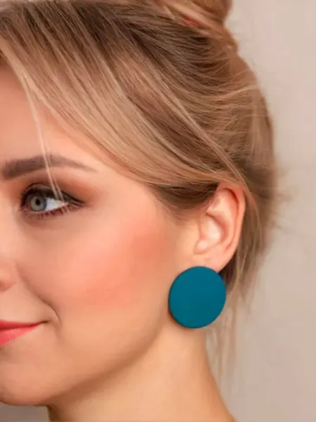 Серьги крупные круглые зеленые SHAKH Accessories