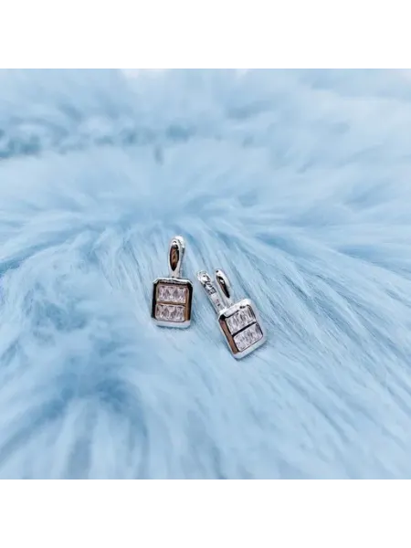 Серьги бижутерный сплав с фианитом