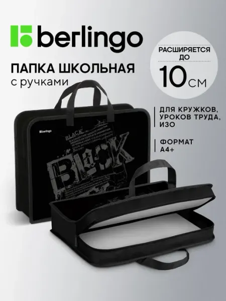 Папка школьная А4 340х245х100 мм, пластиковая, с ручками