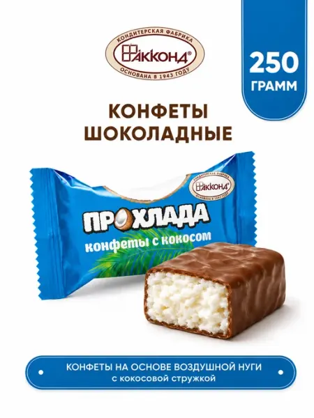 Конфеты шоколадные Прохлада с кокосом АККОНД