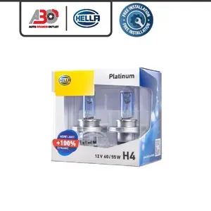 Лампа автомобильная галогеновая HELLA H4 Platinum DYNAMIC +100% 12V-60/55W P43t (2шт) 8GJ 178 560-663