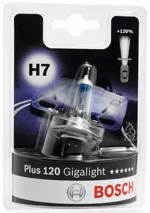 Лампа автомобильная H7 55W (+120% света) Gigalight Plus 120 (блистер 1шт.)