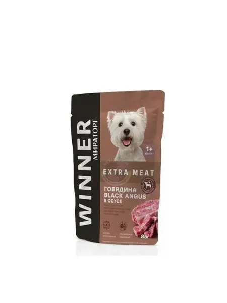 Мираторг корма для животных Влажный корм для собак EXTRA MEAT со вкусом говядины в соусе