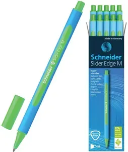 Ручка шариковая Schneider Slider Edge M, зелёная, 1,0 мм, 10 штук