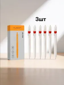 Deli Ручка Гелевая, толщина линии: 0.5 мм, цвет: Черный, 3 шт.