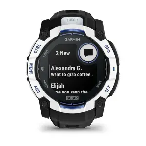 Смарт-часы Garmin Instinct 3 Solar 50 mm Whitestone with Black/Bolt Blue Band 010-02935-03