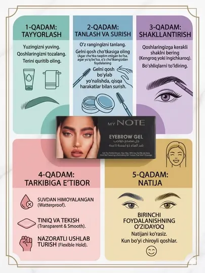 Гель для бровей,fiksatotr my Note Eyebrow Gel