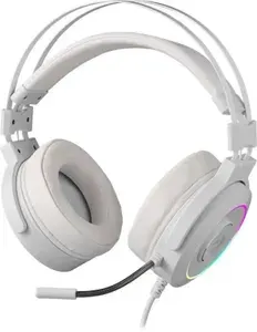 Наушники игровые с микрофоном Defender Lamia 2, проводные, звук 7.1, USB, RGB подсветка, 2м, белые (77885)