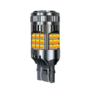 Светодиодная автомобильная лампа W21/5W - T20 - W3х16q SMD 3030 21W c обманкой V2 Бренд DLED (Красный) ( 1 лампа. )