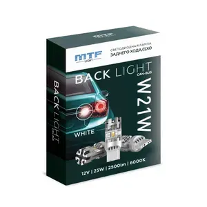 Автомобильная светодиодная лампа MTF light BACK LIGHT W21W CAN-BUS 2500 LM 25W 6000K (белая) (1 лампа)