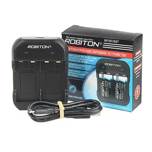Зарядное устройство ROBITON 9v150 FAST для 1-2 аккумуляторов 9В "крона", ток заряда 150mA,, питание от USB