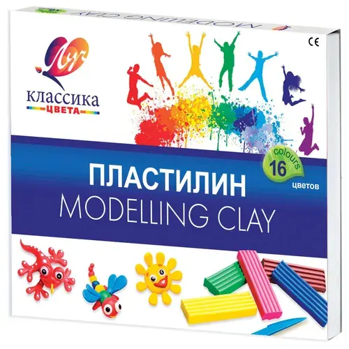 Пластилин 16цв. ЛУЧ ""Классика"" 320г. cо стеком (20С 1329-08)