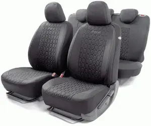 Чехлы автомобильные VERONA лён 15 пред 4 мол чёрные AIRBAG VER-1505 BK/BK