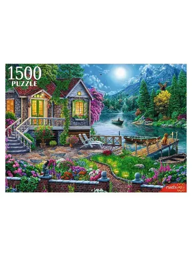 Пазлы 1500 элементов. ДОМИК У ЛУННОГО ОЗЕРА (Арт. ФП1500-0680)