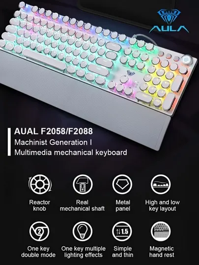 Игровая клавиатура, механическая клавиатура, RGB-подсветка, проводная клавиатура, F2088PK