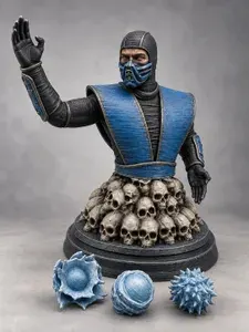 Бюст Саб-Зиро/Sub-Zero из Mortal Kombat под покраску 18 см
