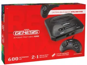 Игровая приставка Retro Genesis Remix (600 игр) (AV кабель, 2 проводных джойстика)