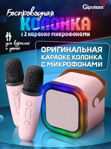 Караоке колонка с двумя микрофонами детская в подарок 2