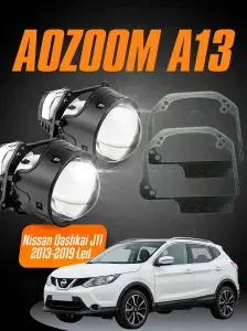 Aozoom A13 NEW. Bi led линзы автомобильные в фары ближнего и дальнего света. Nissan Qashkai J11 2013-2019 Led. Би лед светодиодный модуль для авто 3 дюйма Ниссан Кашкай J11