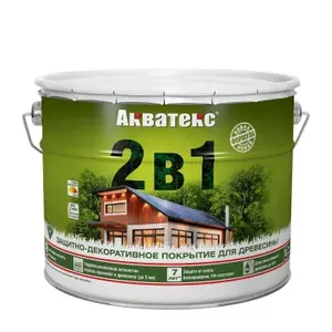 Текстурное покрытие, пропитка для дерева Акватекс 2в1 венге 9л (грунт-антисептик; декоративное покрытие, защита от УФ-излучения)