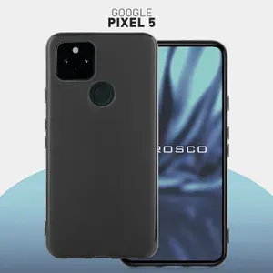 Чехол на Google Pixel 5 (Гугл Пиксель 5), тонкий с матовым покрытием и защитой модуля камер, черный ROSCO