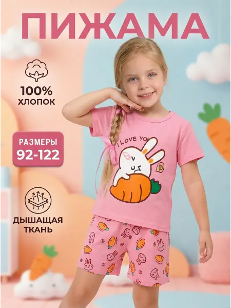 Эдоларт Костюм футболка и шорты зайчик