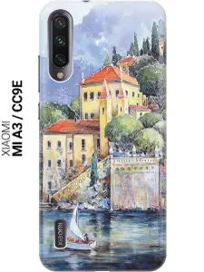 Ультратонкий силиконовый чехол-накладка для Xiaomi Mi A3 / CC9e с принтом "Город у моря"