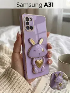 Чехол подставка с объемной фигуркой попсокет на Samsung A31, для Самсунг А31