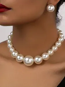 BeOneDesire бусы женские из крупного искусственного жемчуга