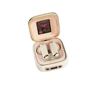 Беспроводные наушники Rock Retro Style TWS Earphone Clamshell бежевые