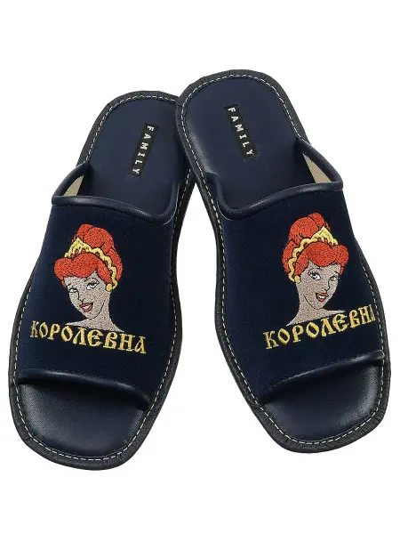 FAMILY Тапочки из натуральной кожи и замши