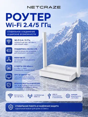 WI-fi роутер NС-Netcraze Extra (NC-1714)