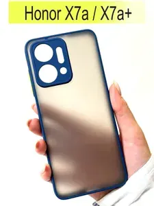 Honor X7a X7a Plus Хонор Х7а Х7а+ матовый пластиковый чехол (Синий) кант