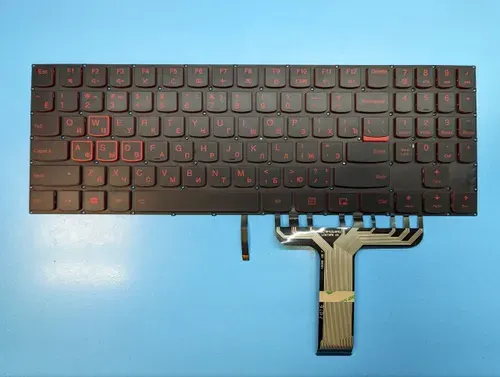 Клавиатура для ноутбука Lenovo Legion Y520-15IKBN черная, без рамки, красная подсветка
