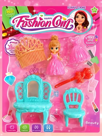 Игровой набор Fashion Girl для девочек с куклой и аксессуарами для красоты