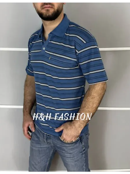 H&H Fashion Футболка поло мужская летняя хлопок с коротким рукавом