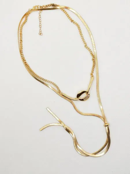 Fashion Jewerly Цепочка двойная с подвеской на шею