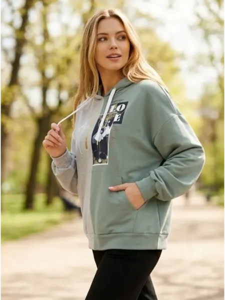 Fashion Margo Джемпер оверсайз с капюшоном футер спортивный