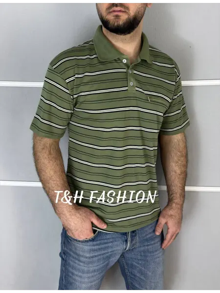 T&H fashion Футболка поло мужская летняя хлопок с коротким рукавом