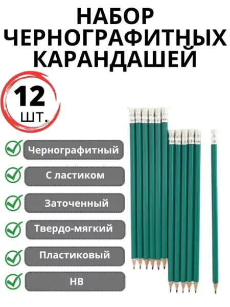 Простые карандаши с ластиком, карандаш Profit / Простой карандаш, чернографитный карандаш