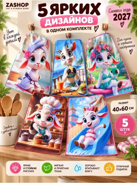Полотенца кухонные символ 2027 года подарочное ZASHOP