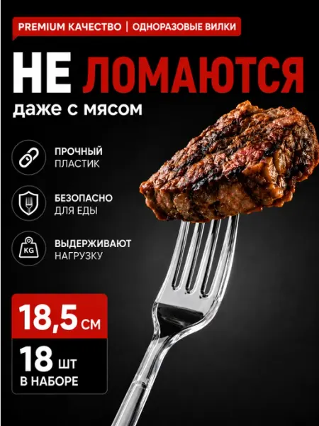 Столовые вилки пластиковые, набор из 18 шт Royal Party