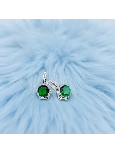 Серьги бижутерный сплав с фианитом