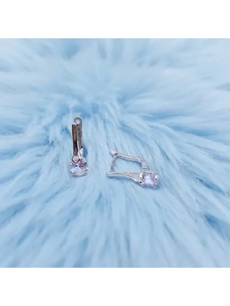 Серьги бижутерный сплав с фианитом