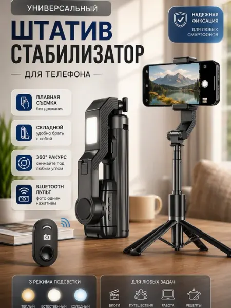 Штатив для телефона складной универсальный