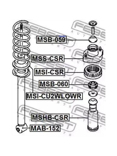 FEBEST Проставка пружины MITSUBISHI LANCER 00-09 OUTLANDER 02-06