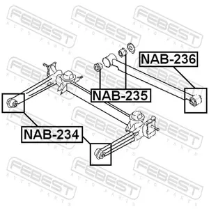 Сайлентблок задней поперечной тяги (FEBEST NAB-236)